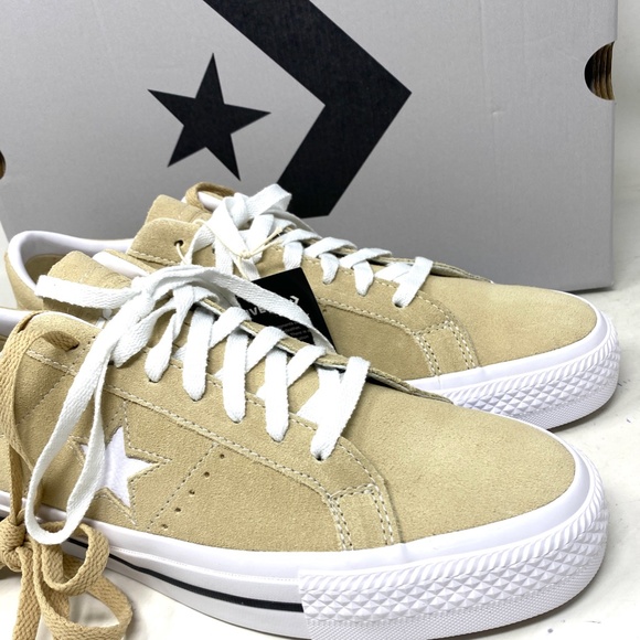 Converse One Star Pro Suede Sneakers Oat Milk Low Top Casual Men's Size A04155C - Picture 8 of 11